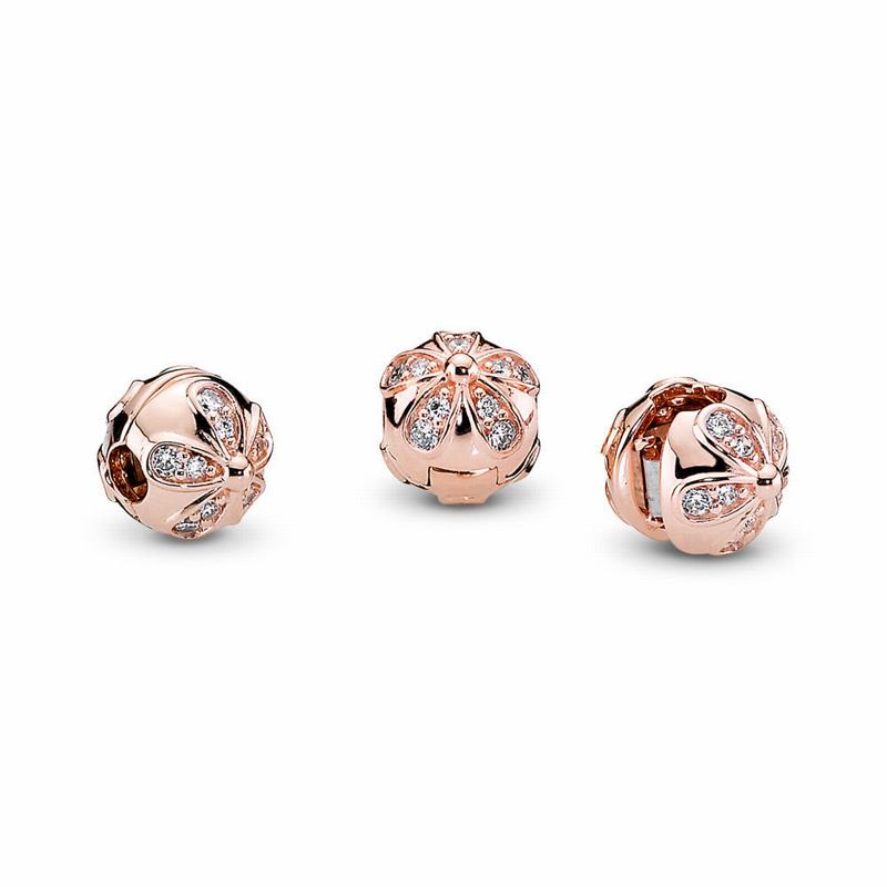 Pandora Rose™ Dazzling Daisies Clip Charm - Pandora Rose/Cubic Zirconia - Canada | EJ6844GT